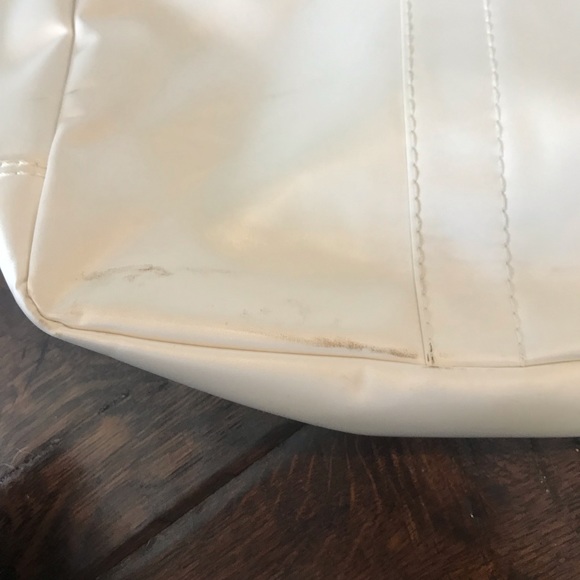 Coach white and blue zip tote with monogram lining - Picture 3 of 8